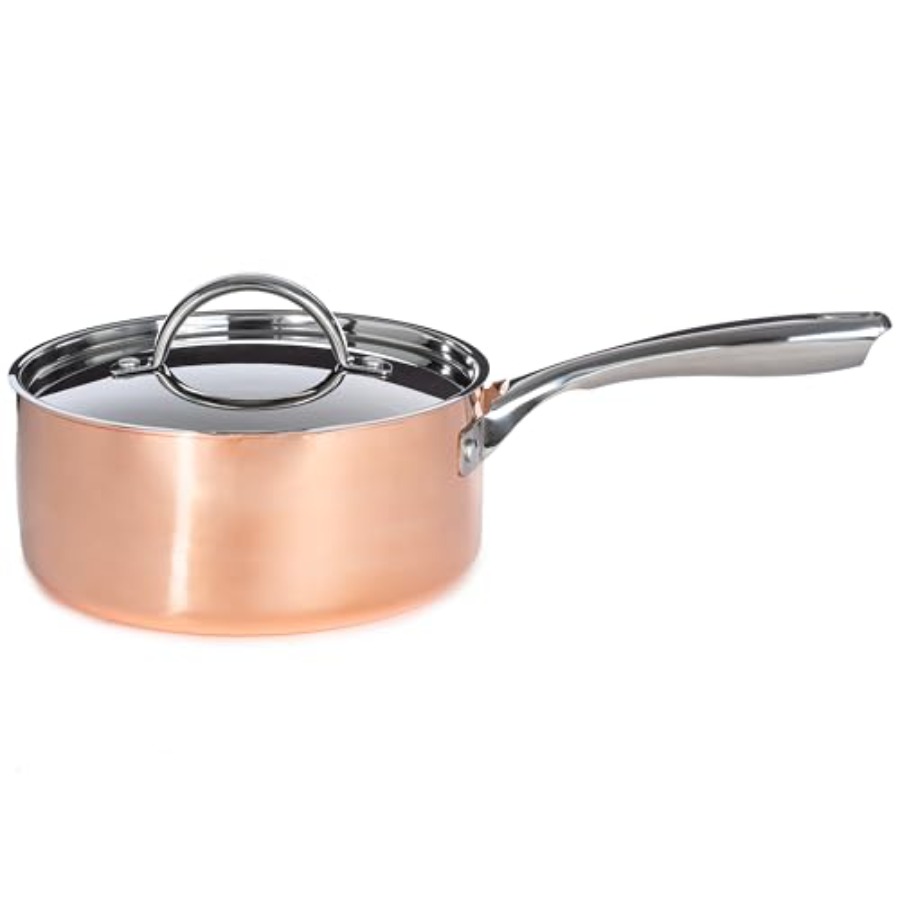 Induction Cooker - 빈티지 트라이플라이 구리 8인치 소스팬 3쿼트