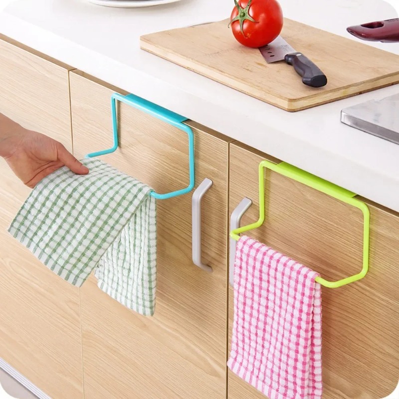 1PC 플라스틱 교수형 홀더 수건 걸이 다기능 찬장 캐 - Kitchen Appliances Cabinet 리뷰 및 가격
