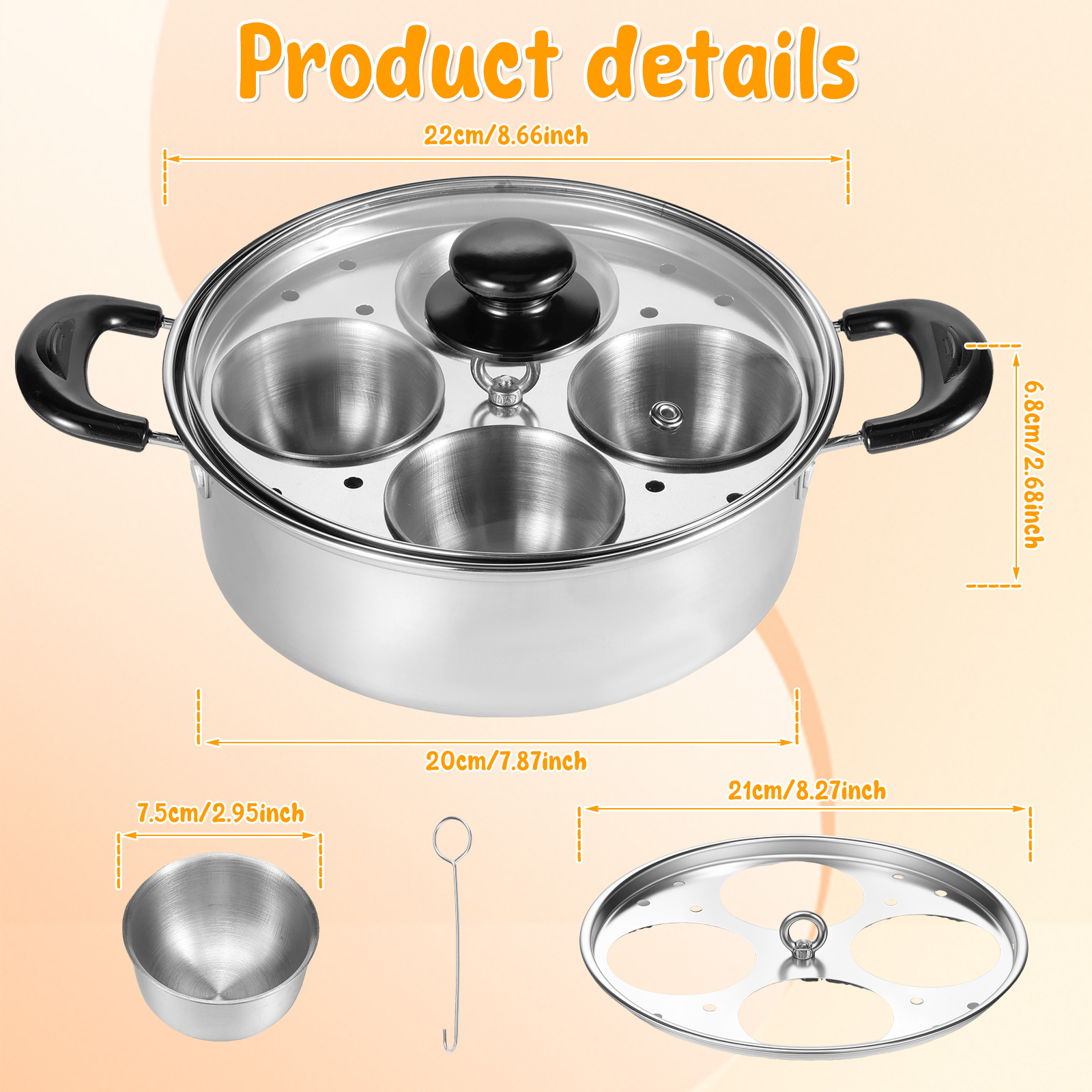 계란 밀렵꾼 스테인레스 스틸 데친 계란 제조기 냄비 계 - Induction Cooktop Portable 리뷰 및 가격