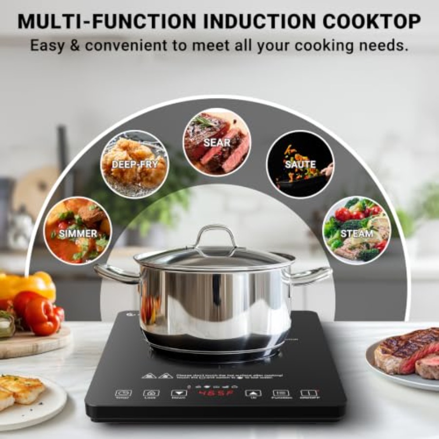 휴대용 인덕션 쿡탑, 주방용, 블랙 강화유리, 20단계 - Induction Cooktop Portable 리뷰 및 가격